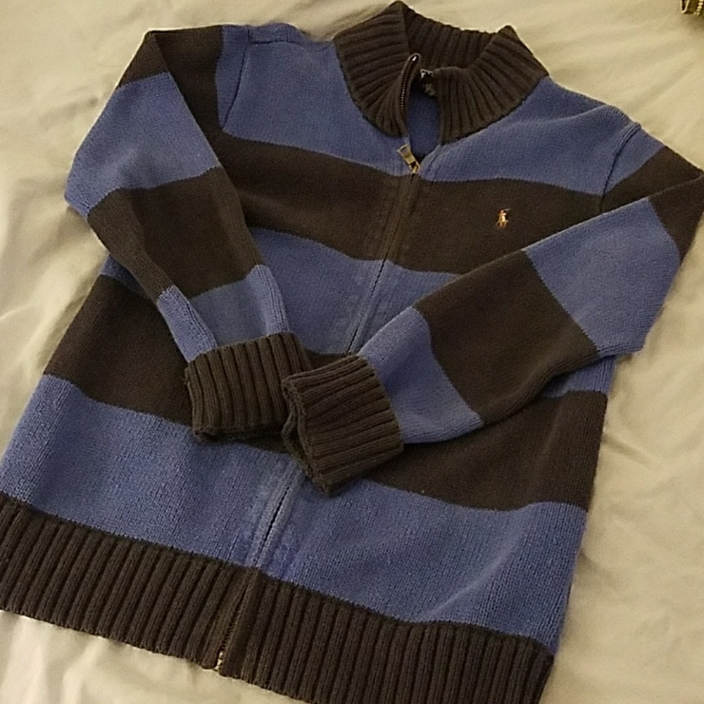 Boy's POLO blue on blue zip sweater